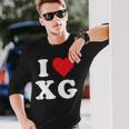 I Love Xg Initials I Heart XG First Last Name X G 長袖Tシャツ 彼への贈り物