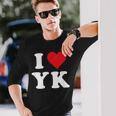 I Love Yk Initials I Heart YK First Last Name Y K 長袖Tシャツ 彼への贈り物