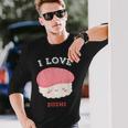 I Loveushi I Loveushi Japan Food 巻にぎり魚 長袖Tシャツ 彼への贈り物