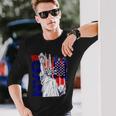 Nyc ニューヨーク市自由の女神 アメリカ国旗 長袖Tシャツ 彼への贈り物