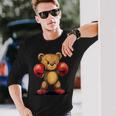 Oso De Peluche Juguetón Con Guantes De Boxeo Para Un Desafío Divertido Camiseta de manga larga Regalos para él