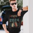 Papa Est 2024 初めてのパパ 父の日 新しい父親の父性 長袖Tシャツ 彼への贈り物