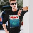 Paws 猫 子猫 ニャーパロディー おもしろ猫好き 長袖Tシャツ 彼への贈り物