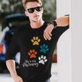 Pet Lover 肉球 犬 子犬 猫 プリント 肉球 ペット好き 長袖Tシャツ 彼への贈り物