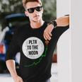 Pltr トゥザムーン株式ティッカー Wsb 面白いミーム 長袖Tシャツ 彼への贈り物