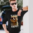 Be Quokka Happy クオッカ・ビー・クオッカ・ハッピー＆クオッカとスマイル 長袖Tシャツ 彼への贈り物