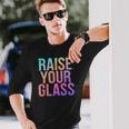 Raise Your Glass Pink Cheers Party 長袖Tシャツ 彼への贈り物