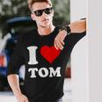 Red Heart I Love Tom 長袖Tシャツ 彼への贈り物