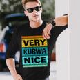 Retroery Kurwa Bonita Camisa Polonia Camisa Polska Camiseta de manga larga Regalos para él