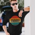 Tommy 名称 レトロ・ヴィンテージ・サンセット 限定版 長袖Tシャツ 彼への贈り物