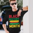 History Month ペイントブラシ ジューンティーンス ブラックヒストリー 長袖Tシャツ 彼への贈り物