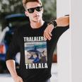 Tralalero Tralala Shark Italian Brain Rot Meme Long Sleeve T-Shirt Gifts for Him