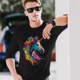 Unicornio Arco Iris Animal Zoológico Camiseta de manga larga Regalos para él