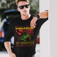 Vintage Los Horrores Nunca Terminan Rana Rana Horror Camiseta de manga larga Regalos para él