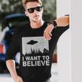 I Want To Believe I Aliens Ufo エリア 51 Roswell 長袖Tシャツ 彼への贈り物