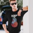 Xrpかわいい月の男暗号通貨電話トレーダー 長袖Tシャツ 彼への贈り物
