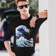 【神奈川沖浪裏】葛飾北斎 和柄 日本のお土産 贈り物 ギフト 長袖Tシャツ 彼への贈り物