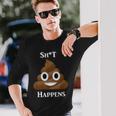 うんちパイル Happensmiling Happy 長袖Tシャツ 彼への贈り物