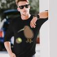 かわいいキウイの鳥と果物 ニュージーランド 長袖Tシャツ 彼への贈り物