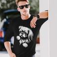 かわいいペキニーズのぞき見犬のグラフィック デザイン 長袖Tシャツ 彼への贈り物