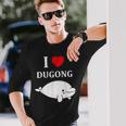 かわいい面白いシンプルなジュゴンの魚を引用します。 I Love Dugong 長袖Tシャツ 彼への贈り物