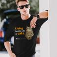 ねこのために生きてる 猫 かわいい キジトラ猫 Cat 長袖Tシャツ 彼への贈り物