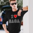 アイラブ・Saga 佐賀（I Love ハート）【47都道府県】ジモt ティ 地元 旅行 グッズ お土産 面白 長袖Tシャツ 彼への贈り物