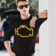 イエローチェックエンジンライト付きtシャツ 長袖Tシャツ 彼への贈り物