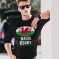 ウェールズ ラグビー チーム Cmon Cymru フラッグ 長袖Tシャツ 彼への贈り物