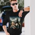 エイリアンホールディングヒューマンベイビーufo地球外接触tシャツ 長袖Tシャツ 彼への贈り物