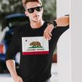 カリフォルニア州「ベアリパブリック」州旗 長袖Tシャツ 彼への贈り物