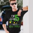 キッズ I Am 5 This Is How I Roll One Years Old Tractor 5歳の誕生日 長袖Tシャツ 彼への贈り物