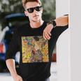 グスタフ・クリムト作「Lady With Fan」 長袖Tシャツ 彼への贈り物