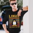 メンズ コンピューター オタク Linux ルートペンギン タックス 言葉 ギフト 長袖Tシャツ 彼への贈り物