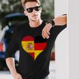 スペインとドイツのハーフaのかっこいい国旗 スペイン ドイツの国旗 Pain German Flag 長袖Tシャツ 彼への贈り物