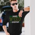スモークウィード エブリデイ マリファナギフト 大麻スタイル 長袖Tシャツ 彼への贈り物