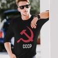 ソ連ロシアソビエト連合ハンマー 胸に鎌 Cccp付き 長袖Tシャツ 彼への贈り物