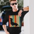 ダックスフンドのギフトレトロなスタイル 長袖Tシャツ 彼への贈り物