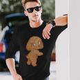 トイプードル 犬 かわいい いぬ 子犬 ペット おもしろ 動物 イラスト 長袖Tシャツ 彼への贈り物
