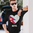 ネパール国旗シャツ 長袖Tシャツ 彼への贈り物
