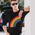 ハーフレインボー Roygbiv カラフルラッキーレインボー 長袖Tシャツ 彼への贈り物
