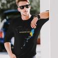パラオ国旗 パラオ地図 長袖Tシャツ 彼への贈り物