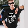 パンダとチューバ楽器チューブ 長袖Tシャツ 彼への贈り物