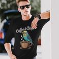 ヒップスター セキセイインコ コーヒー セキセイインコ 長袖Tシャツ 彼への贈り物