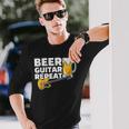 ビール ギター リピート ギター ベース ロックンロール ギタリスト向け 長袖Tシャツ 彼への贈り物