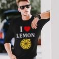 フルーツ レモン 面白いユーモア かわいい シンプル 小さなレモン I Love Lemon 長袖Tシャツ 彼への贈り物