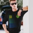 ブラジル サッカーファン ジャージ ブラジル国旗 フットボール愛好家 長袖Tシャツ 彼への贈り物