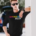 プラウドアライlgbtゲイ平等lgbtqプライドパンセクシャルパンフラッグ 長袖Tシャツ 彼への贈り物