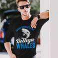 ベルーガクジラに簡単に気を取られる面白いシロイルカ動物。 長袖Tシャツ 彼への贈り物