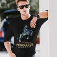 ペンドルトンオレゴン-ロデオ-カウボーイ-ホース 長袖Tシャツ 彼への贈り物